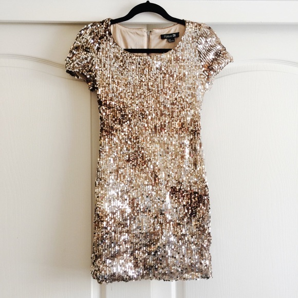 Forever 21 Dresses & Skirts - Gold Sequin Dress